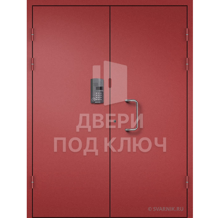 Двустворчатая подъездная дверь с домофоном ДПК-13824