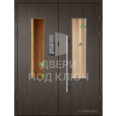 Двустворчатая тамбурная дверь с отделкой МДФ ДПК-13852